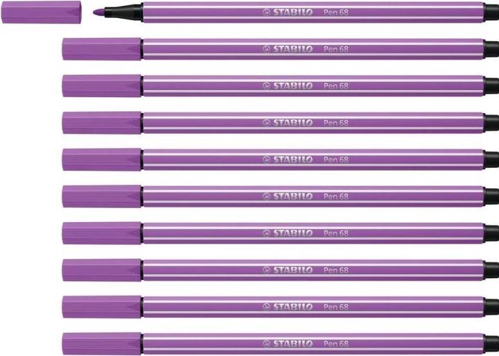Image du produit STABILO Stylo feutre Premium - Pen 68 - Pack de 10 - prune (Prune, 10 x)