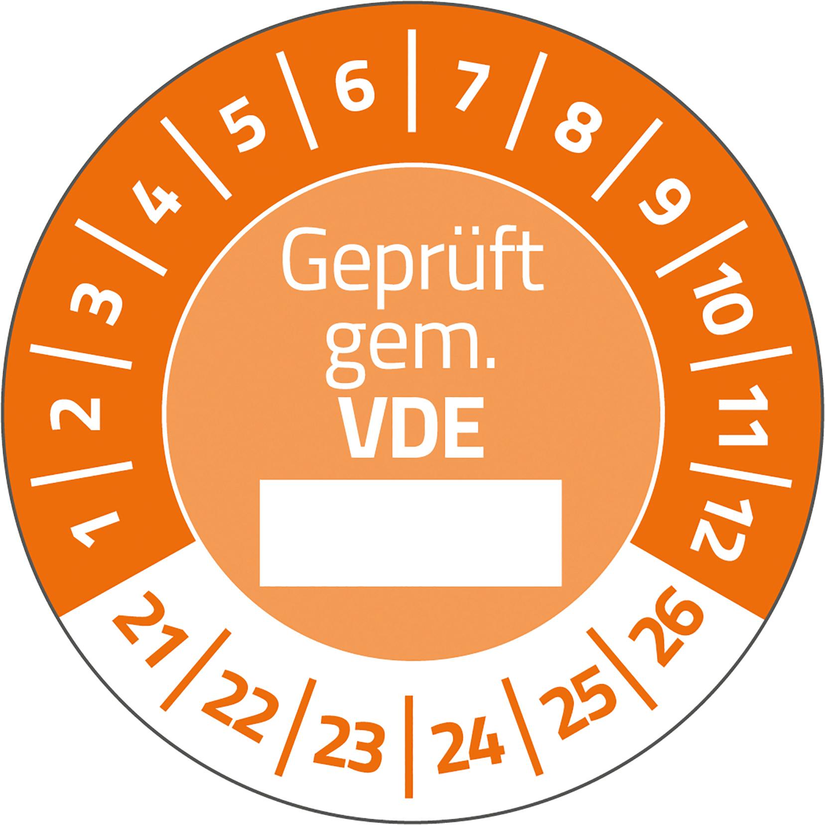 Thumbnail - Avery Dennison, Sticker, Zweckform Prüfplaketten "Geprüft gem. VDE", 2022-2027 violett, Durchmesser: 30 mm, aus Vinyl, b...