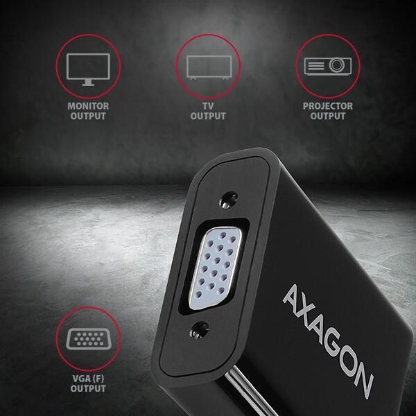 Actual product image Axagon HDMI (Typ A) — VGA (0.15 m)