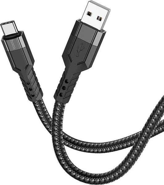 Produktbild Hoco U110 1.2M robustes USB-C zu USB-A Kabel, black, langlebig und resistent (1.20 m)