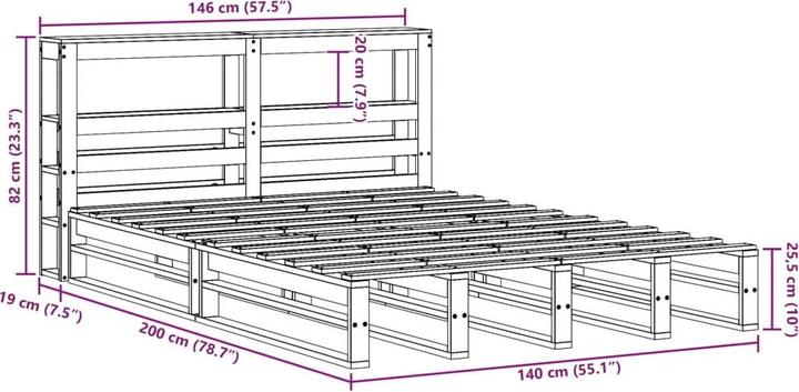 Image du produit vidaXL Bettrahmen (140 x 200 cm)