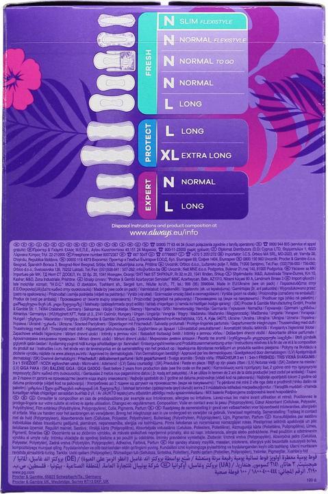 Image du produit Always Daily Fresh Slim Flexistyle (100 x)