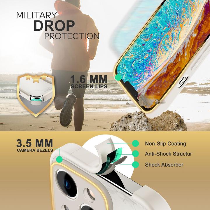 Produktbild Nalia Hartglas Hülle Marmoroptik (Apple iPhone 14)