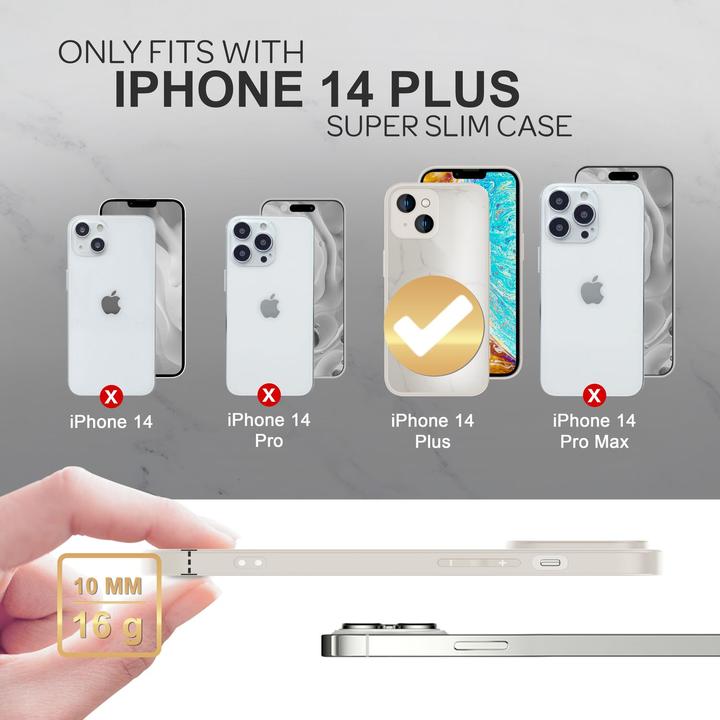 Actual product image Nalia Tempered glass cover marble look (Apple iPhone 14 Plus)