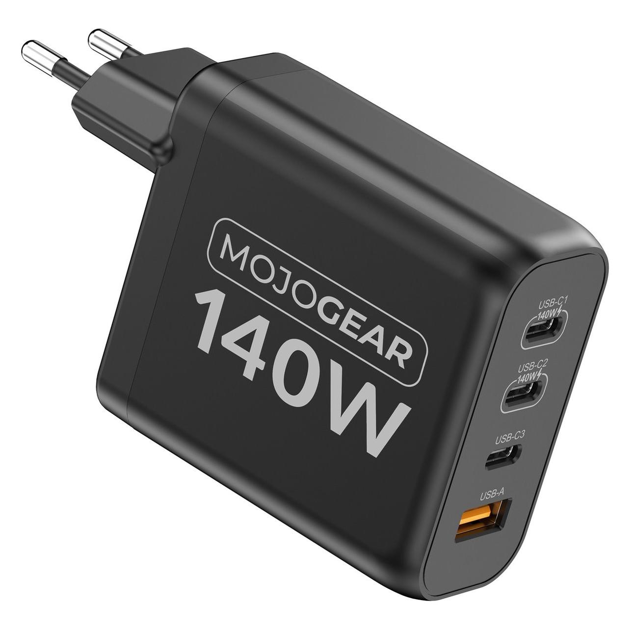 Mojogear Ladung+ 140W Gan Usb-Stromadapter (Mg-C02) (140 W), Usb Ladegerät, Schwarz