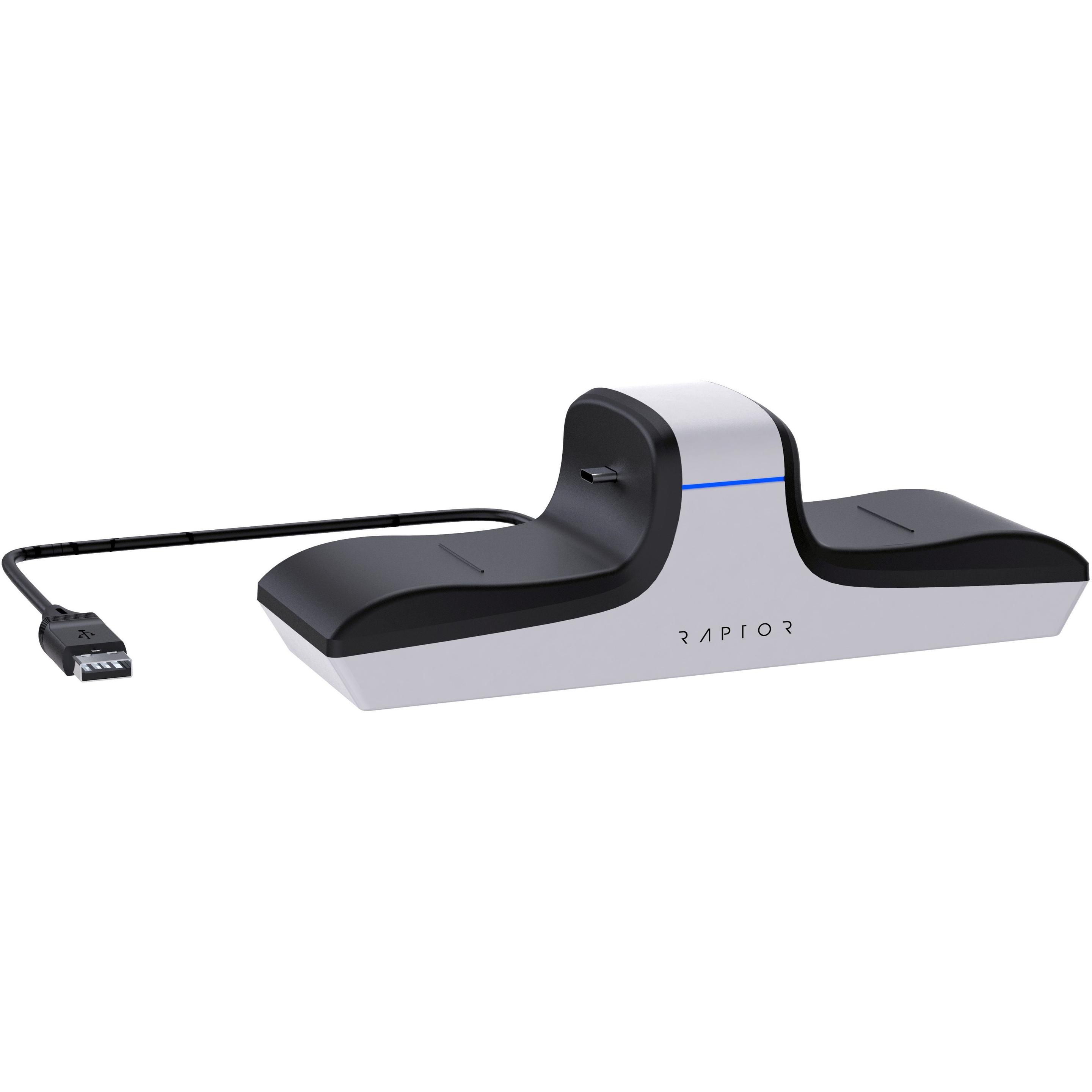 Raptor Gaming CS200 Dual Ladestation (PS5), Gaming Controller Zubehör, Weiss