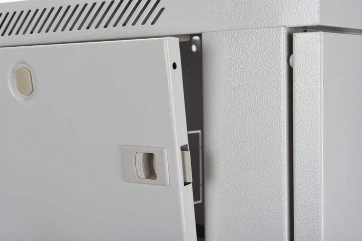 Actual product image Digitus 48,3cm 19inch wall cabinet 16HE SoHoline RAL7035 grey H816mmxW600mmxD450mm with glass door (16 RU, 19 inch rack)