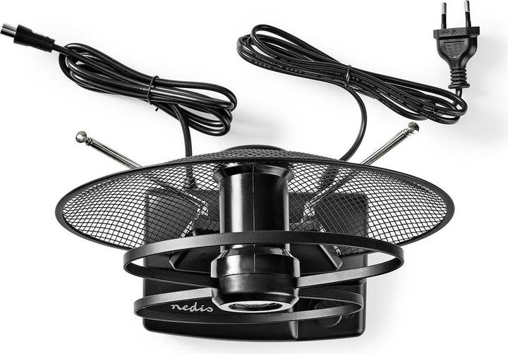 Actual product image Nedis ANIR2503BK700 - Pokojová HDTV Anténa | 0-25 km | Zesílení 30-36 dB | FM/VHF/UHF | Černá (Indoor antenna, 36 dB, LTE, DVB-T / -T2)