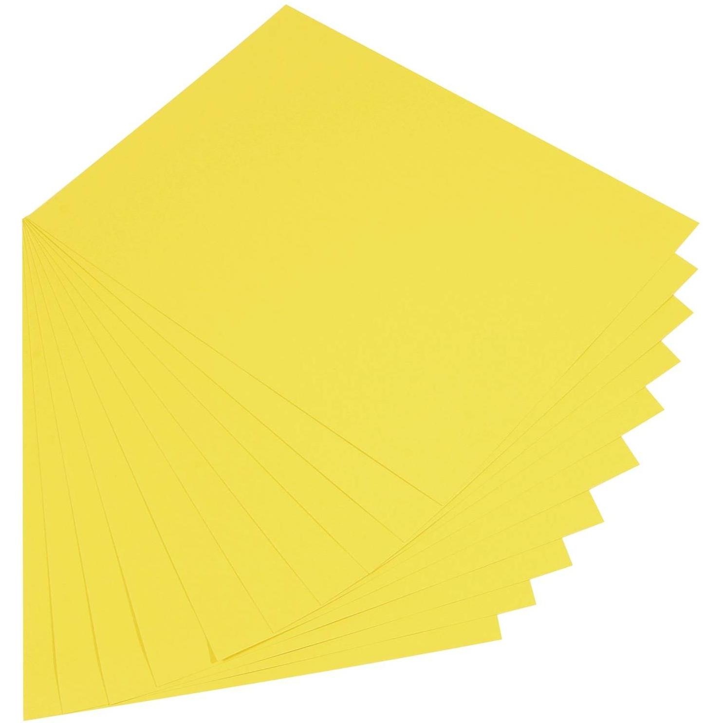 Folia, Bastelpapier, Tonpapier, (B)500 x (H)700 mm, 130 g/qm, zitronengelb (130 g/m², 10 x)