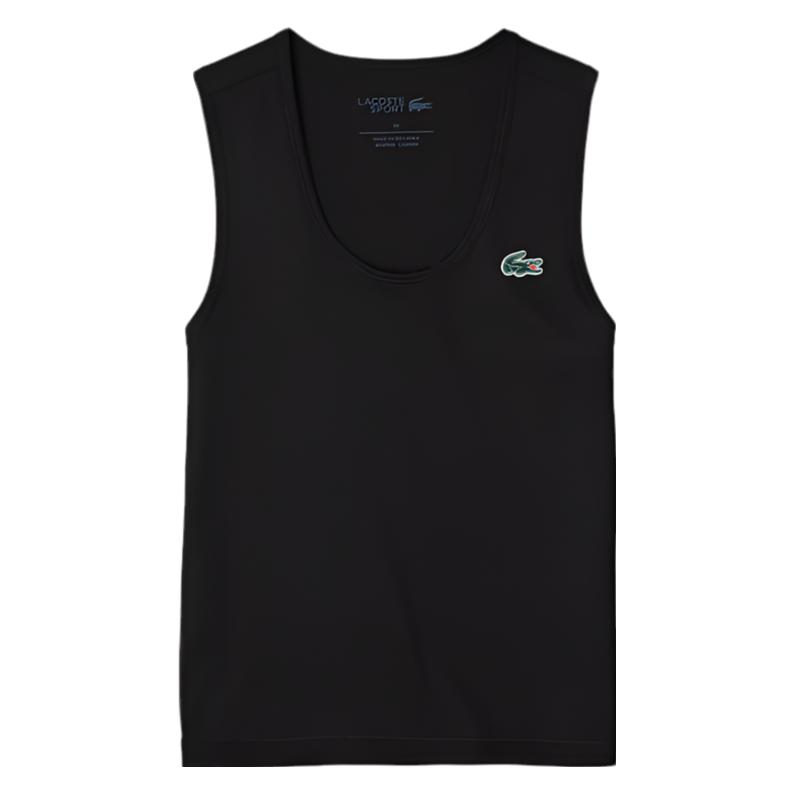 Lacoste, Damen, Sportshirt, Ultra Dry Rib Knit Sport Tank Top (38), Schwarz, 38