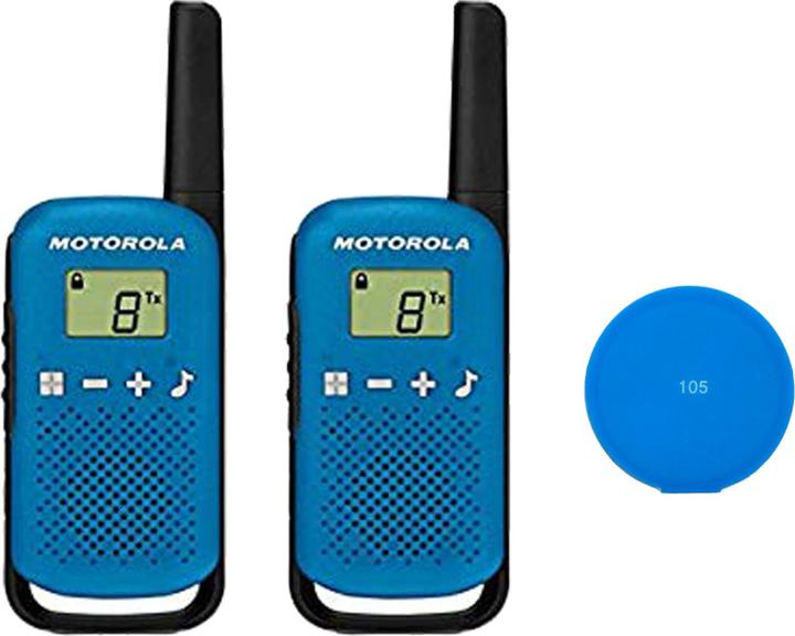 Motorola TALKABOUT T42 BLUE Paquet radio PMR portable avec 2 pièces + pad autocollant cadeau bleu