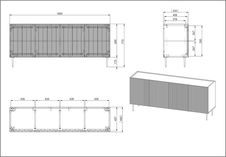 Actual product image micasa Ilvi (180 x 45 x 80 cm)