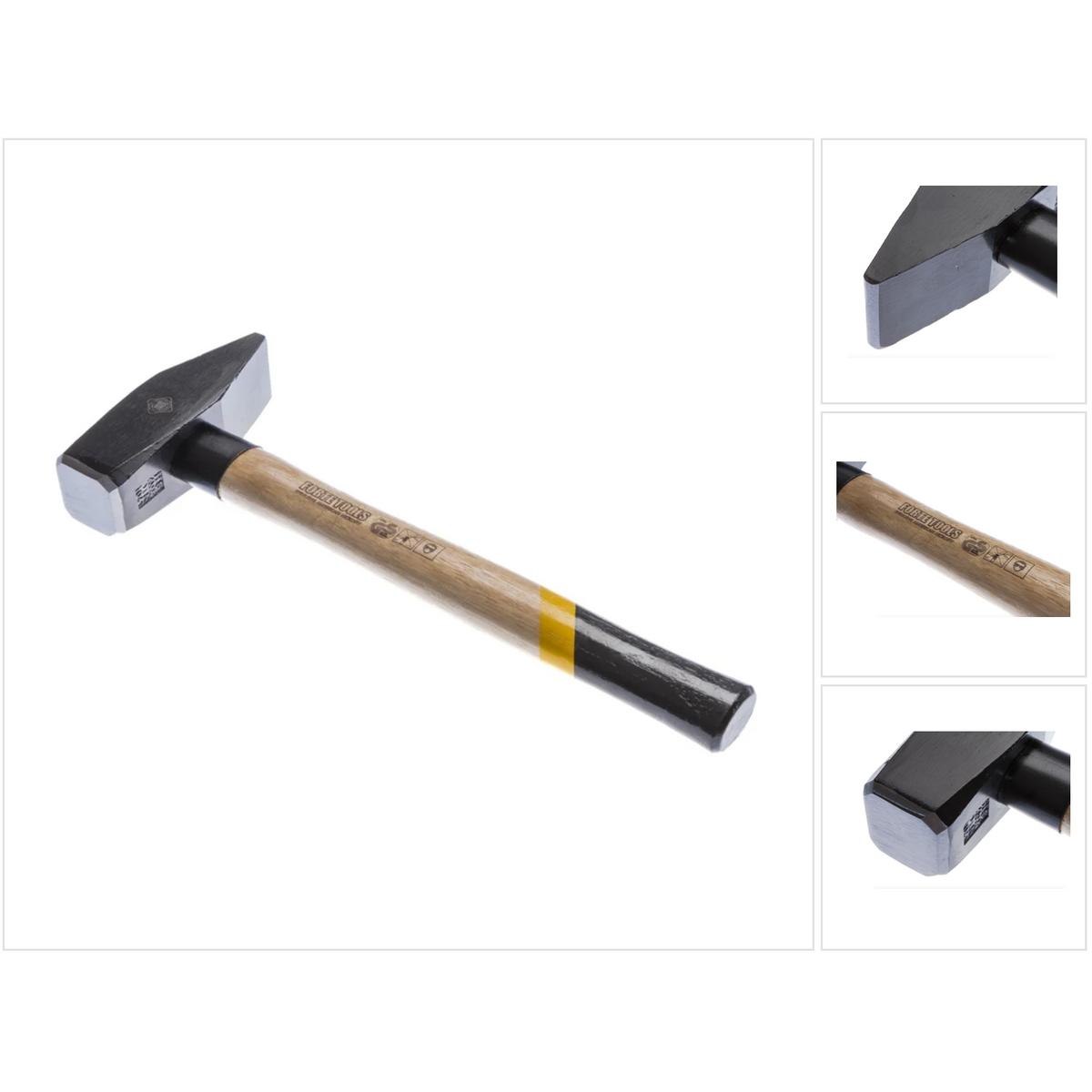 Forte tools, Hammer, Schlosserhammer mit Holzgriff, 2000 g Kopfgewicht, Hammer mit Holzstiel, Premium Werkzeu (2000 g)