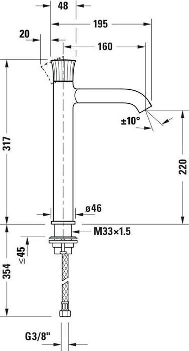 Produktbild Duravit EH-WT-MI WHITE TULIP XL ohne Zugstangen-Ablaufgarnitur chrom