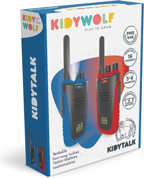 Productafbeelding Kidywolf Walkietalkies met zaklamp blauw/rood (6 km)
