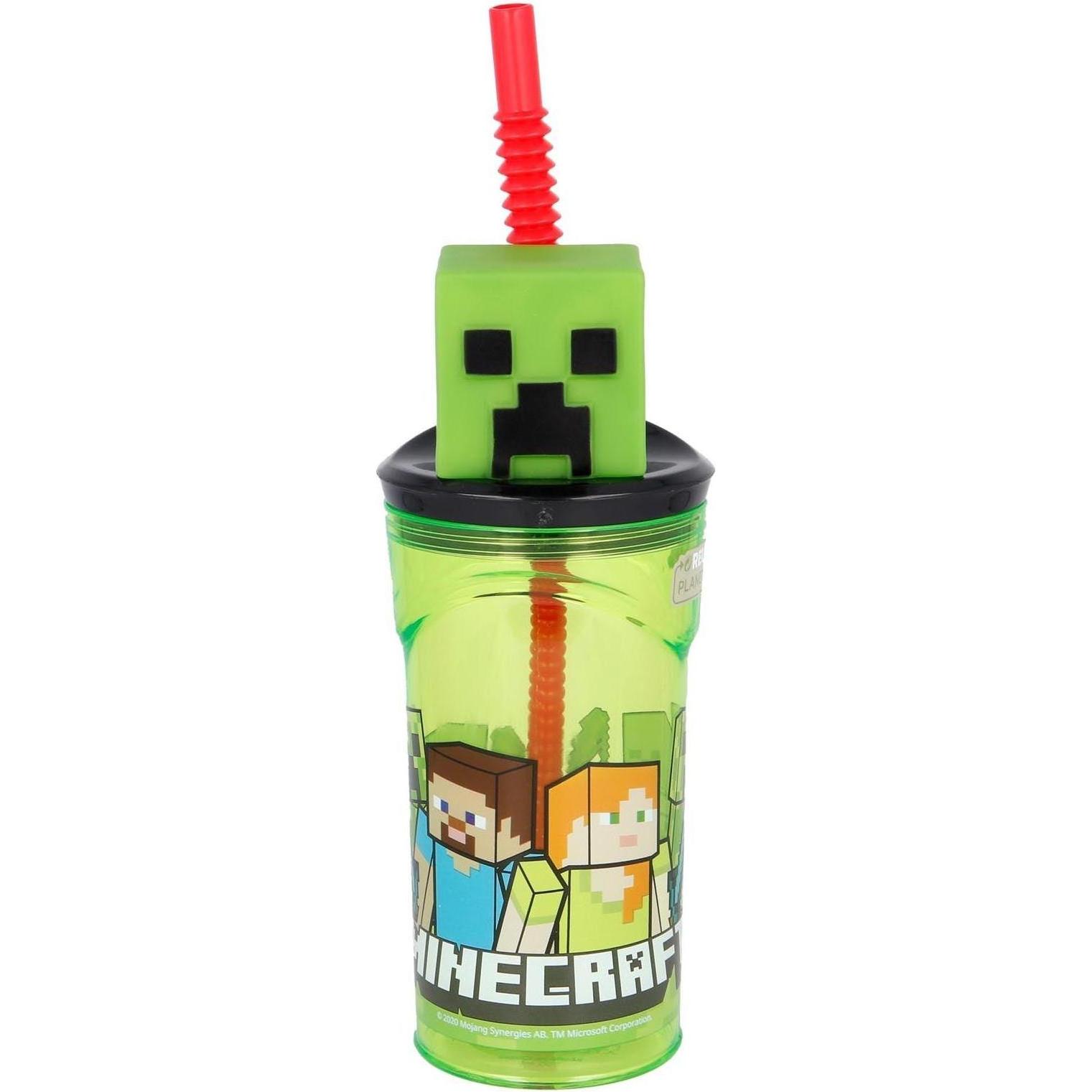 Stor, Kindergeschirr + Kinderbesteck, Minecraft 3D Figur (360 ml) - Trinkbecher