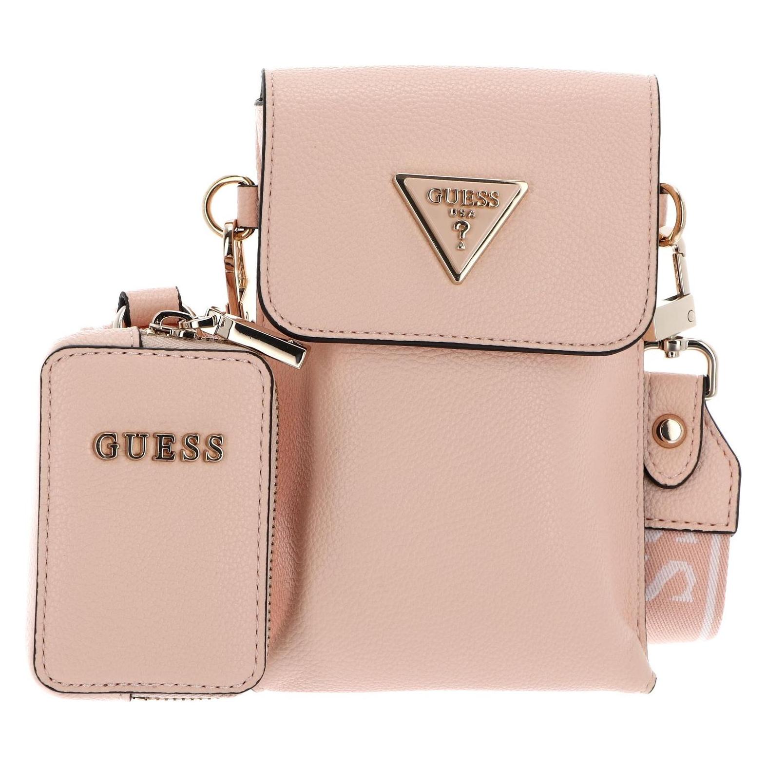 Guess, Damen, Handtasche, Latona Flap Chit Chat Phone Bag, Rosa