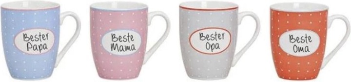 Actual product image No Name Set of 4 Best Mum/Dad/Grandma/Grandpa Mugs, assorted, 300ml (300 ml, 4 x)