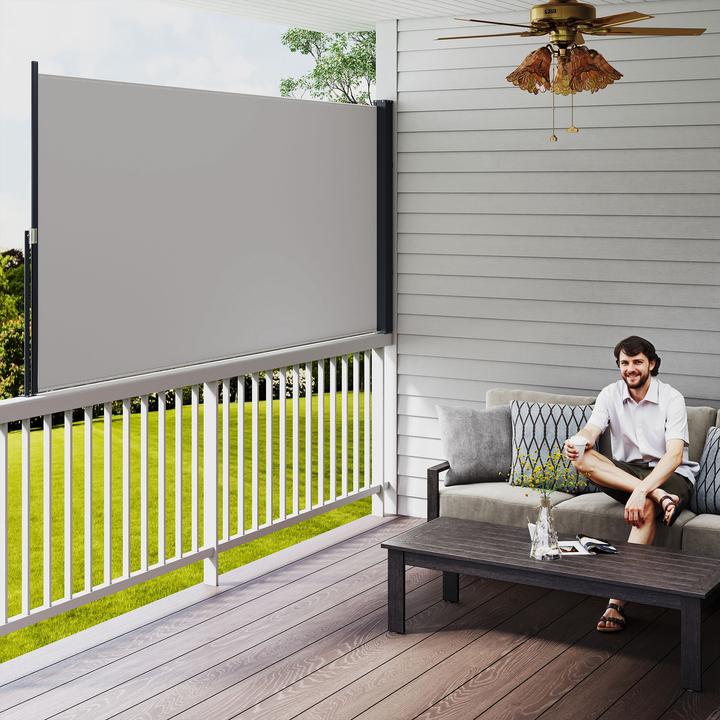 Image du produit Outsunny Gartensichtschutz Polyesterstoff, Aluminium, Metall Hellgrau (0.04 m)