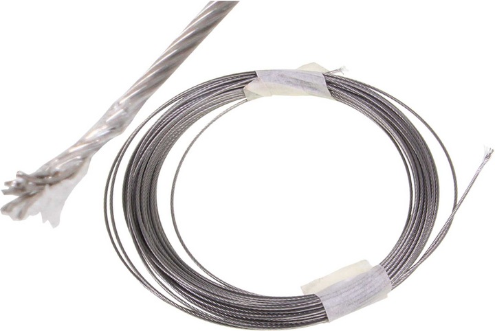 Immagine prodotto Modellbau Lindinger cavo d'acciaio da 1,0 mm rivestito in nylon da 100 metri, naturale, 80,6 kg di forza di trazione
