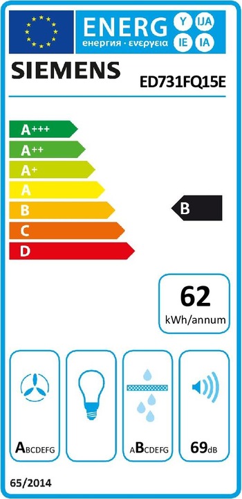 Energy Label Siemens iQ500 ED731FQ15E Cooktop Integrated Zone Induction Hob 4 Zone(s)