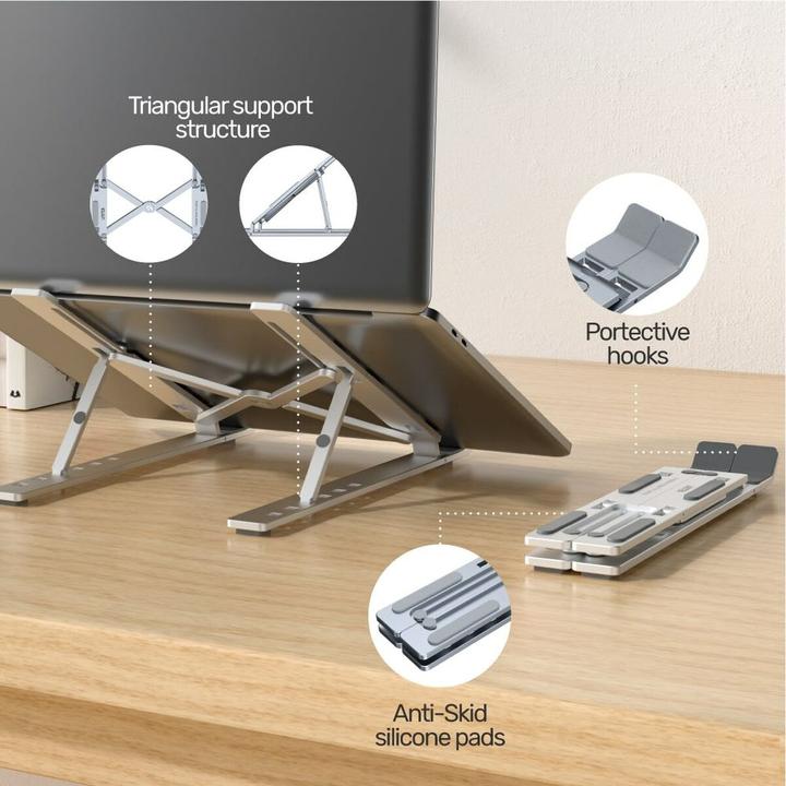 Productafbeelding Unitek Laptopstandaard Laptopstandaard, inklapbaar, aluminium