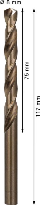 Produktbild Bosch Professional Zubehör PRO Stainless Steel HSS-Co Spiralbohrer, 8 x 75 x 117 mm (8 mm)
