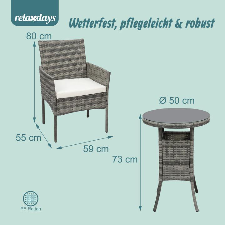 Image du produit Relaxdays Ensemble de jardin 3 pièces