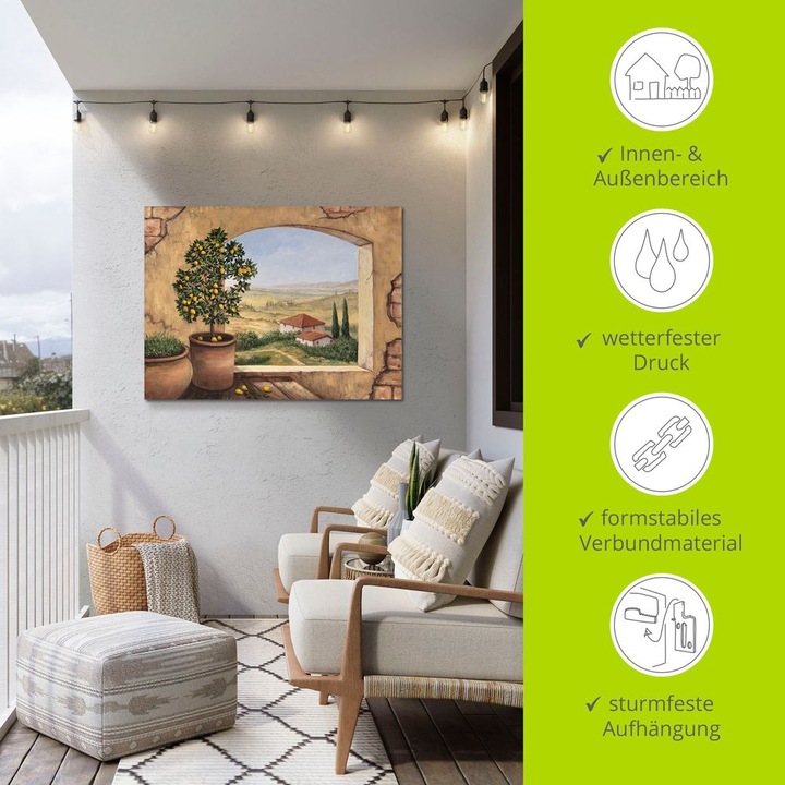 Produktbild Artland Fenster in der Toskana T5ZG (80 x 60 cm)