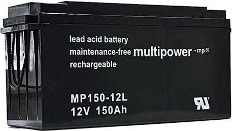 Actual product image Multipower MPL150-12 12V 150Ah Long Life Lead Battery AGM Lead Gel Battery (12 V, 150 Ah)