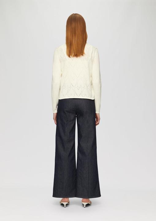 Produktbild s.Oliver Strickjacke Feinstrick-Jacke mit Herz-Ajourmuster und Bindeband (36)