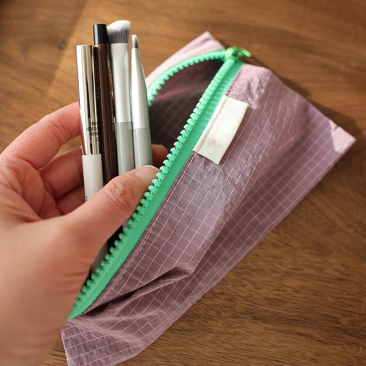 Actual product image Only-Bags.Store Multicolour nylon zip pouches, slim multi-purpose storage pouches for pens, jewellery, coins