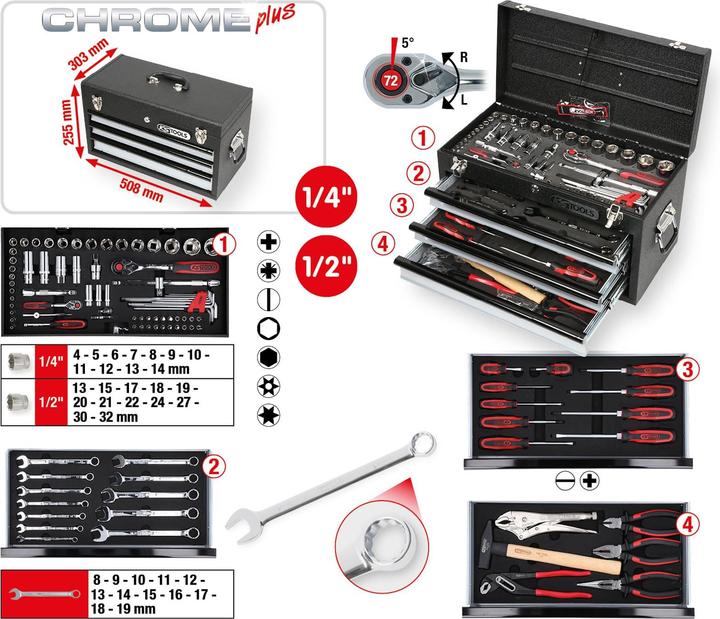 Actual product image KS Tools Universal tool set (99 pieces)