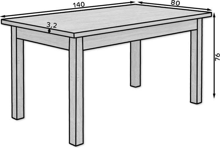 ADRK Furniture Folding table RODOS 80 (140 x 80 x 75 cm)