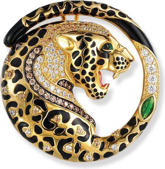 Actual product image Seinerzeit Kiani leopard pendant/brooch (Silver 925, Enamel)