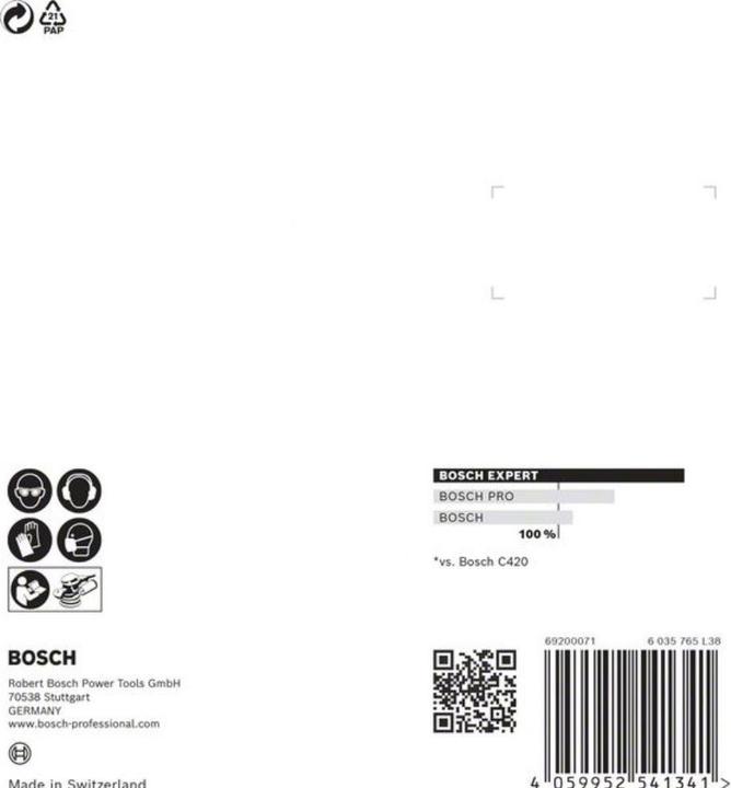 Immagine prodotto Bosch Professional Zubehör EXPERT C470 Carta abrasiva a 8 fori per levigatrice rotorbitale, 115 mm, G 80, 5 pezzi. (80)