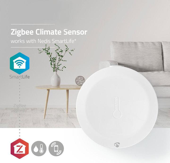 Actual product image Nedis Smart Klimasensor ZBSC10WT | Zigbee 3.0 | Batteriebetrieben | Android™ / IOS | Weiss