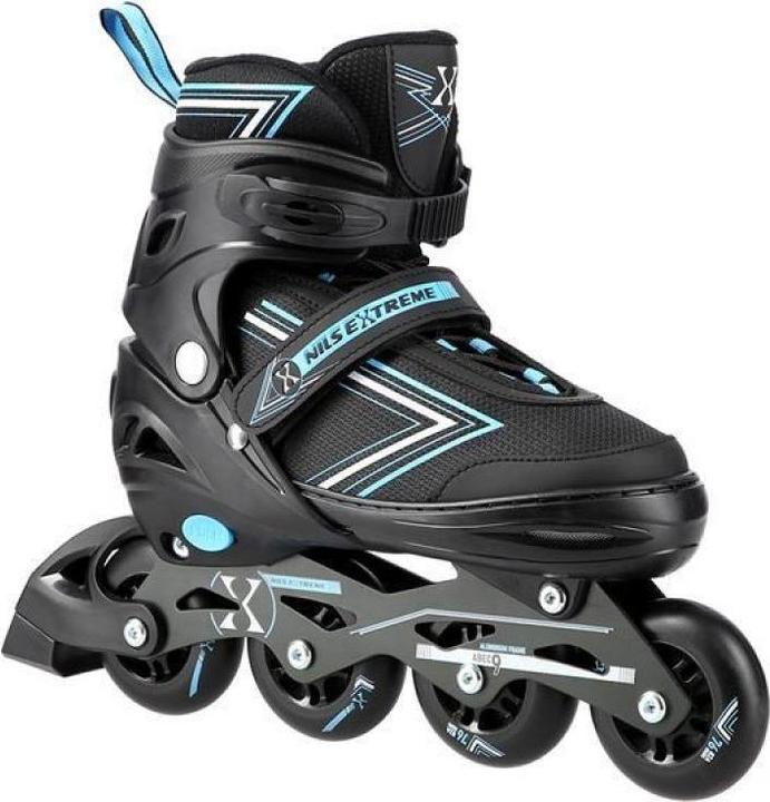 Immagine prodotto Nils Pattini a rotelle/Hockey Extreme NH11912 nero-blu - PU70 mm/82A (S 31-34) (33)