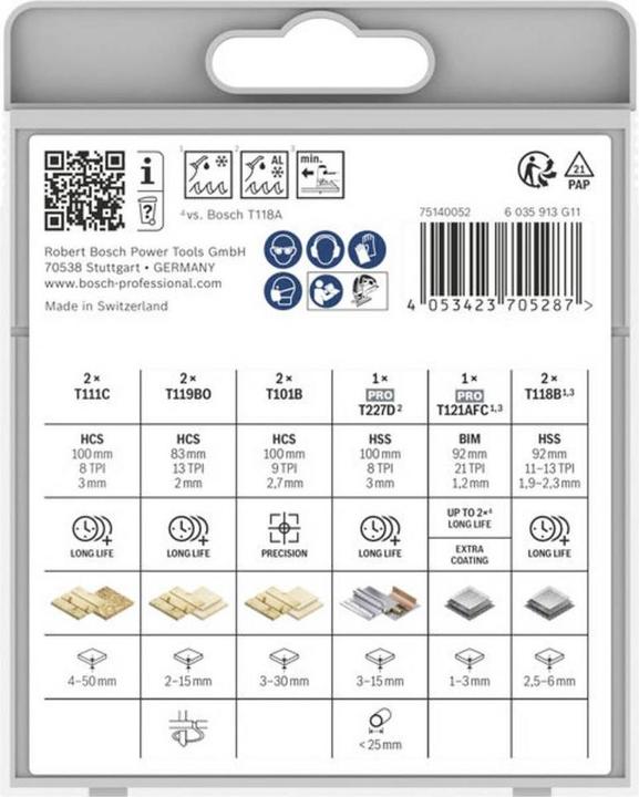 Actual product image Bosch Professional Stichsägeblatt Set Wood and Metal Advanced, 10-tlg.