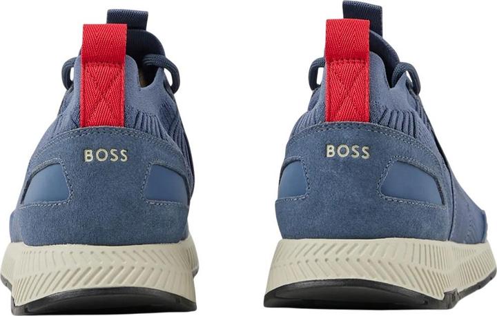 Actual product image BOSS Mens Titanium Suede Panel Running Trainers (39.5)