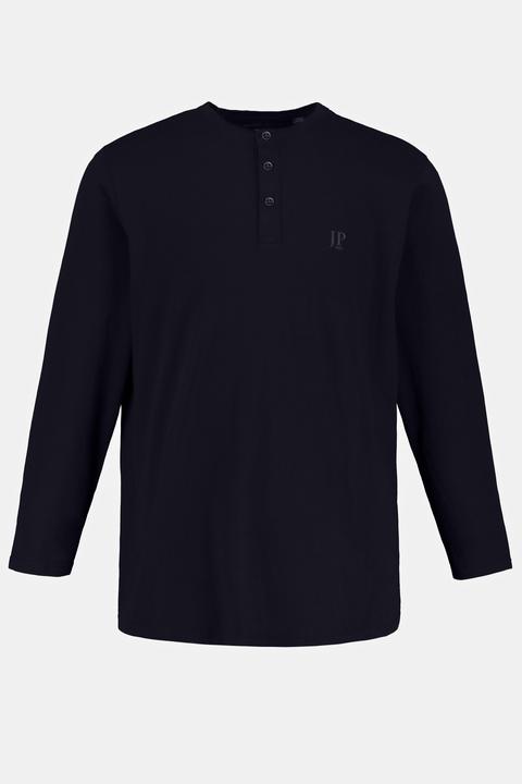 Actual product image JP1880 Henley, Basic, Top, Long-sleeve, Button placket, Up to 8XL (L)