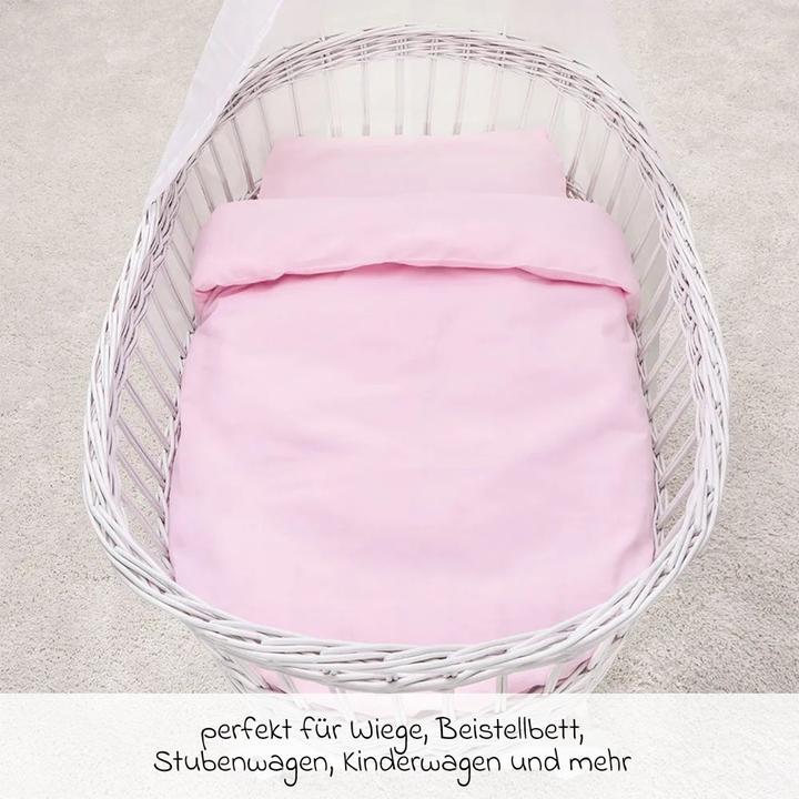 Produktbild Makian Babybettwäsche & Bettsets Bettwäsche 80 x 80 cm - Uni Rosa