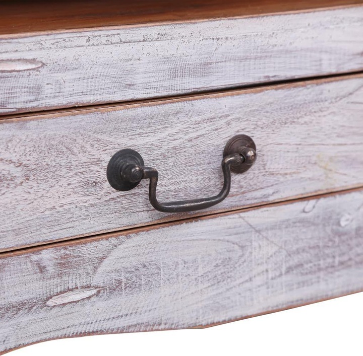 Produktbild VidaXL TV Schrank Weiss Recyceltes Massivholz Lowboard Fernsehtisch Sideboard (120 x 30 x 40 cm)