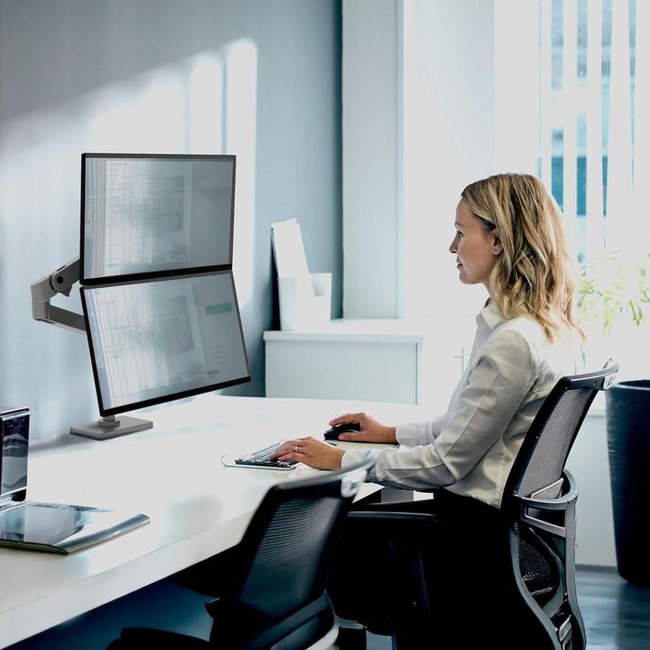 Actual product image Ergotron LX PRO ARM DUAL DISPLAY STACKING darkgrey (Table, 27", 10 kg)