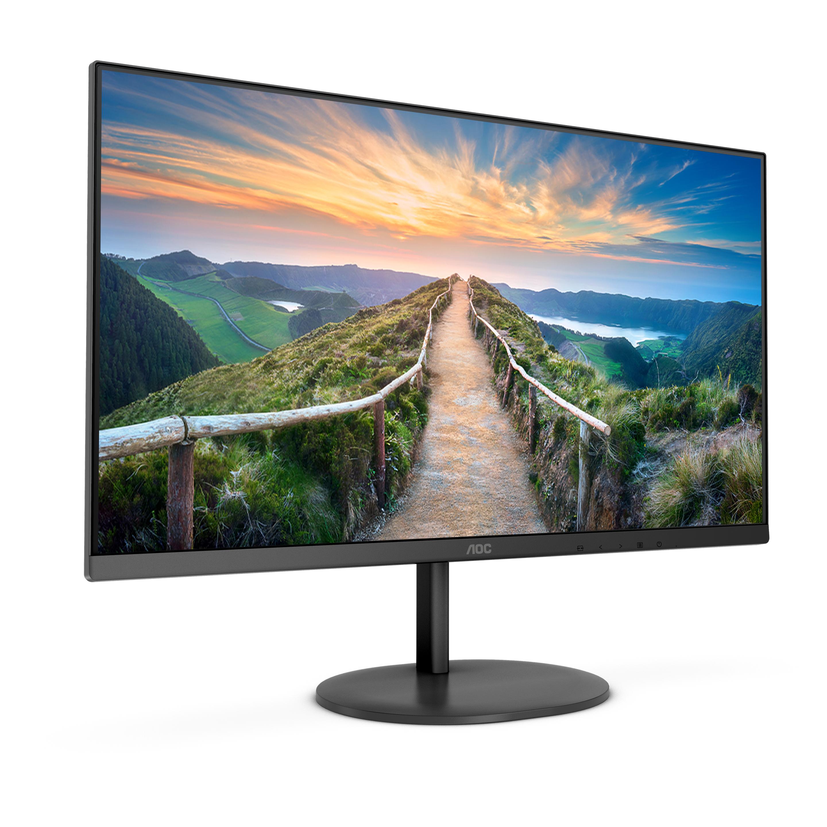 AOC Q24V4EA (2560 x 1440 Pixel, 23.80"), Monitor, Schwarz