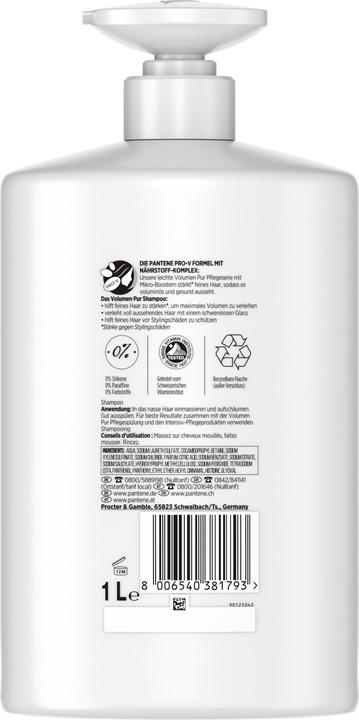 Image du produit Pantene Shampooing Pro-V Volume Pur (1000 ml, Shampoing liquide)
