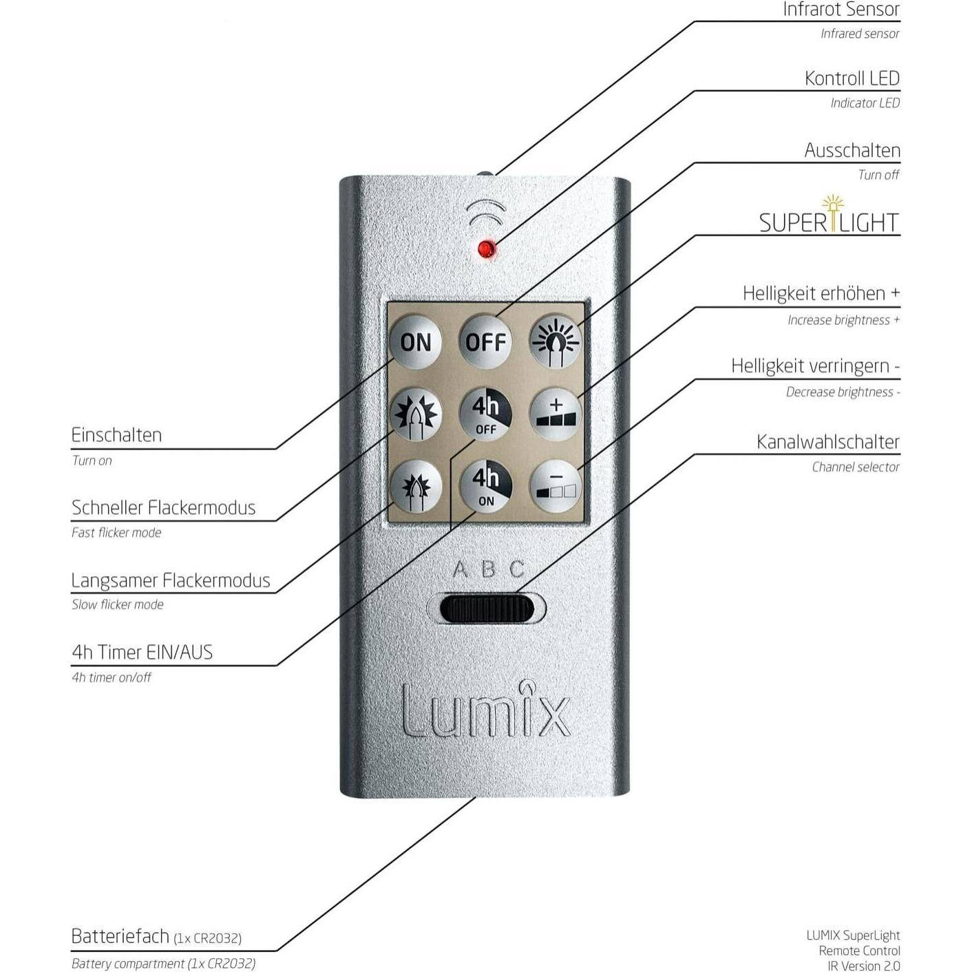 Thumbnail - Krinner Lumix SuperLight Fernbedienung (Gerätespezifische Fernbedienung), Fernbedienung, Silber