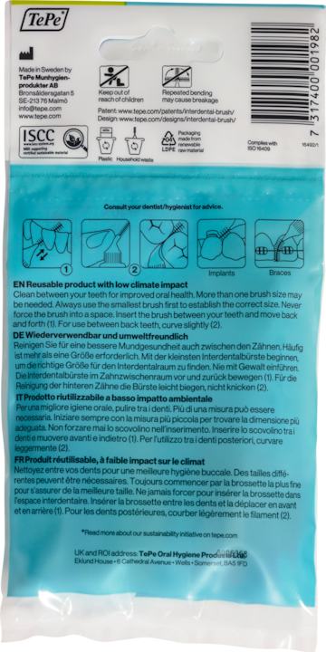 Actual product image TePe Interdental brushes Original Mixed Pack ISO 0-7 (8 x, 1.30 mm)