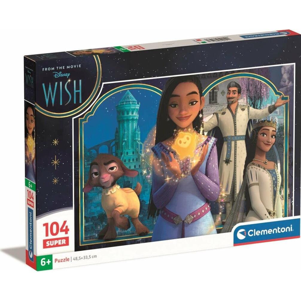 Clementoni Disney Wish Supercolor Wish-104 Pieces Children 6 Years, Cartoon Jigsaw Puzzles, Made i (104 Teile)