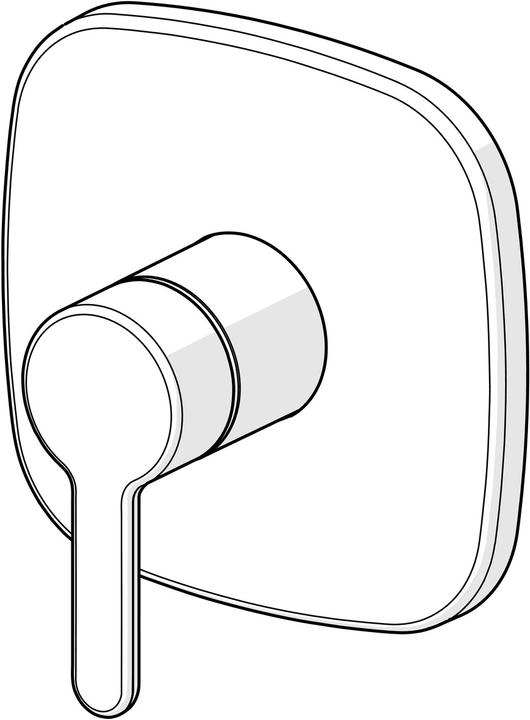 Image du produit Hansa HANSADESIGNO Style Set de finition pour mitigeur de douche, encastré, rosace soft edge, 81109